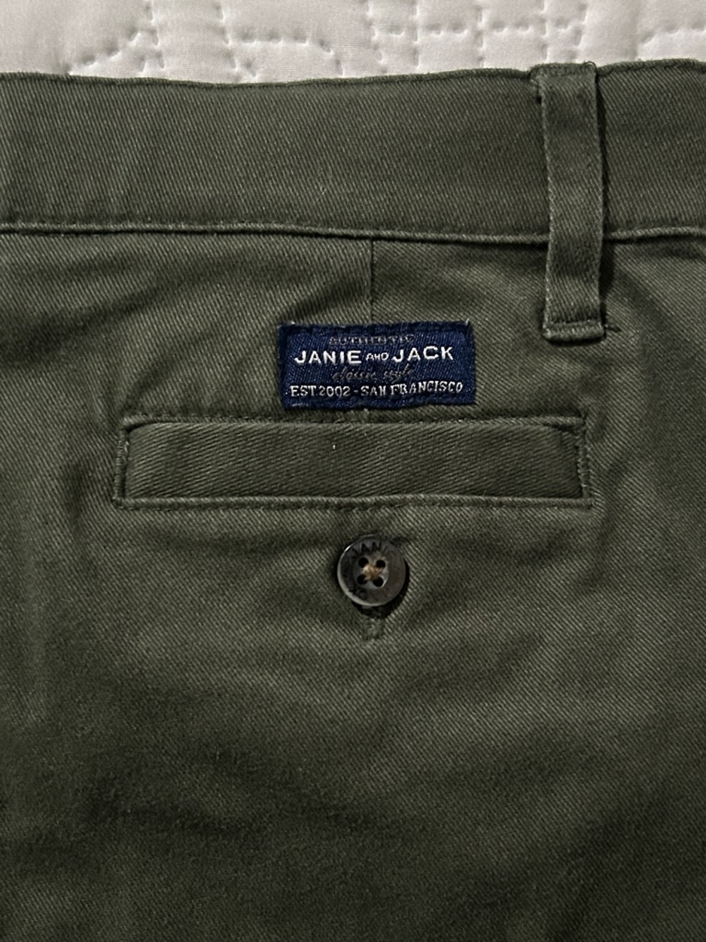 Janie and Jack Olive Green Chino Jogger pants Sz: 3 - Picture 4 of 6